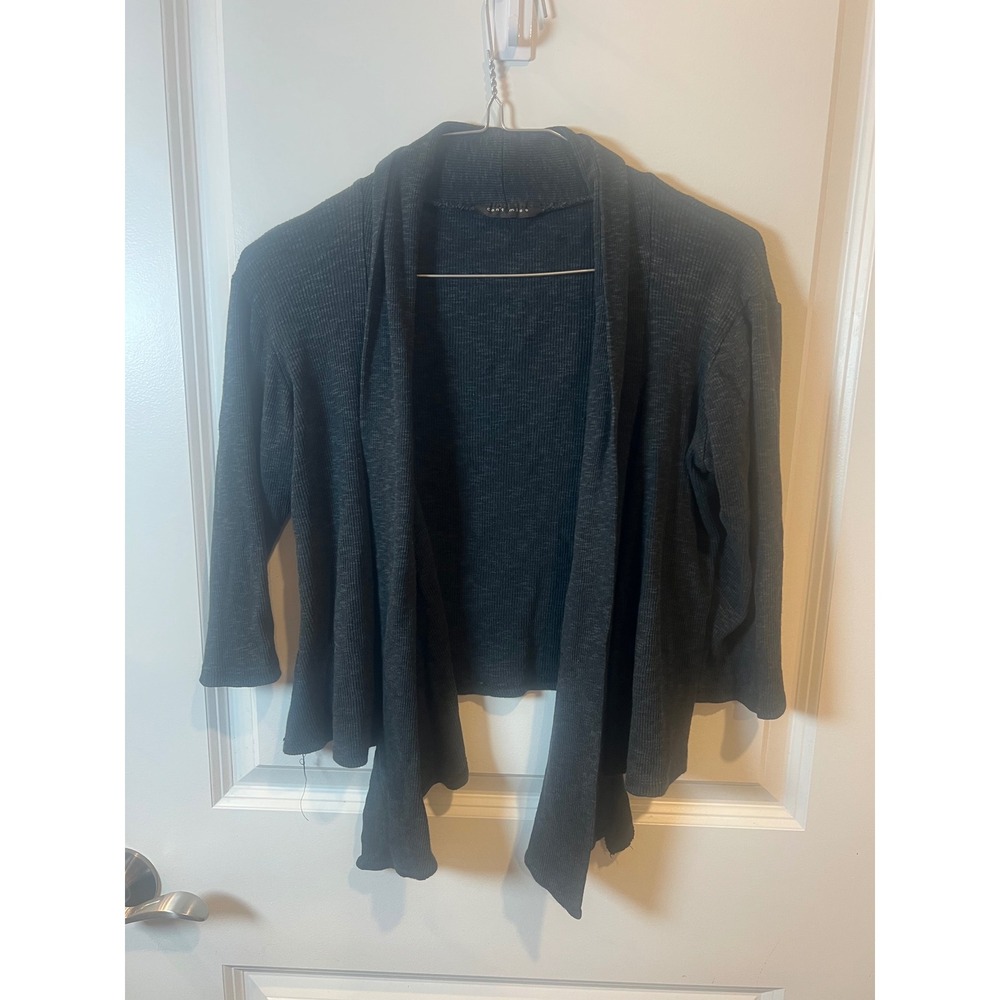 Can't Miss Womens‎ Cardigan Draped Waterfall Front Charcoal Gray Size L/XL